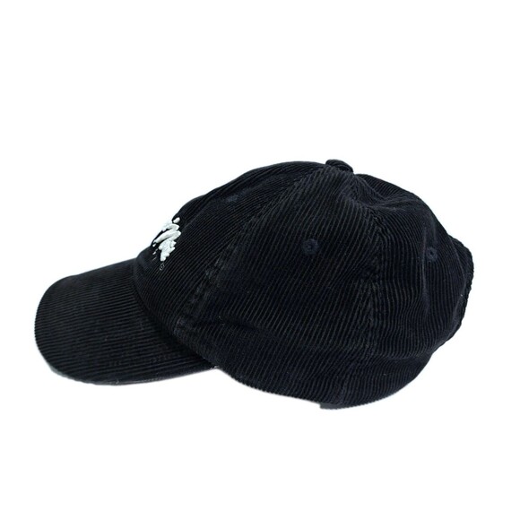 Smugglers Notch Vermont Corduroy Hat Black Adjustable Strapback Vintage USA Ski - Picture 3 of 7